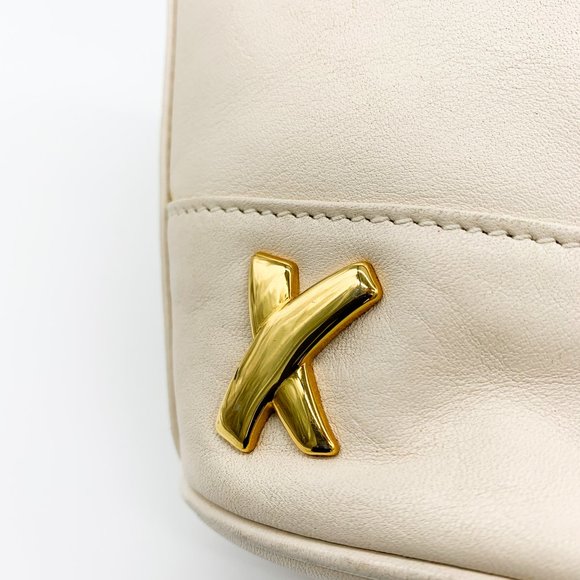 VINTAGE Paloma Picasso Leather Gold 'X' Crossbody - Picture 8 of 9